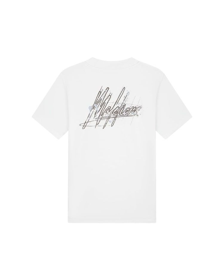 Malelions T-shirt Wit heren (MEN SPLASH SIGNATURE T-SHIRT - MM3-SS24-15.WHITE) - GL Sport (Sluis)