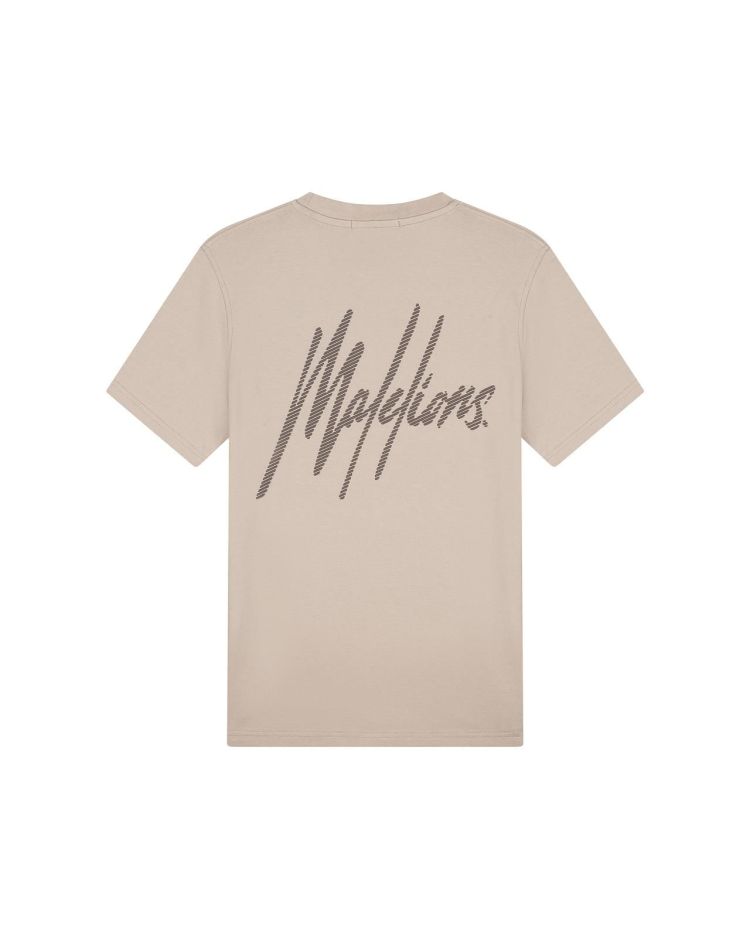 Malelions T-shirt Beige heren (MEN STRIPED SIGNATURE T-SHIRT - MM1-AW24-09.BEIGE) - GL Sport (Sluis)