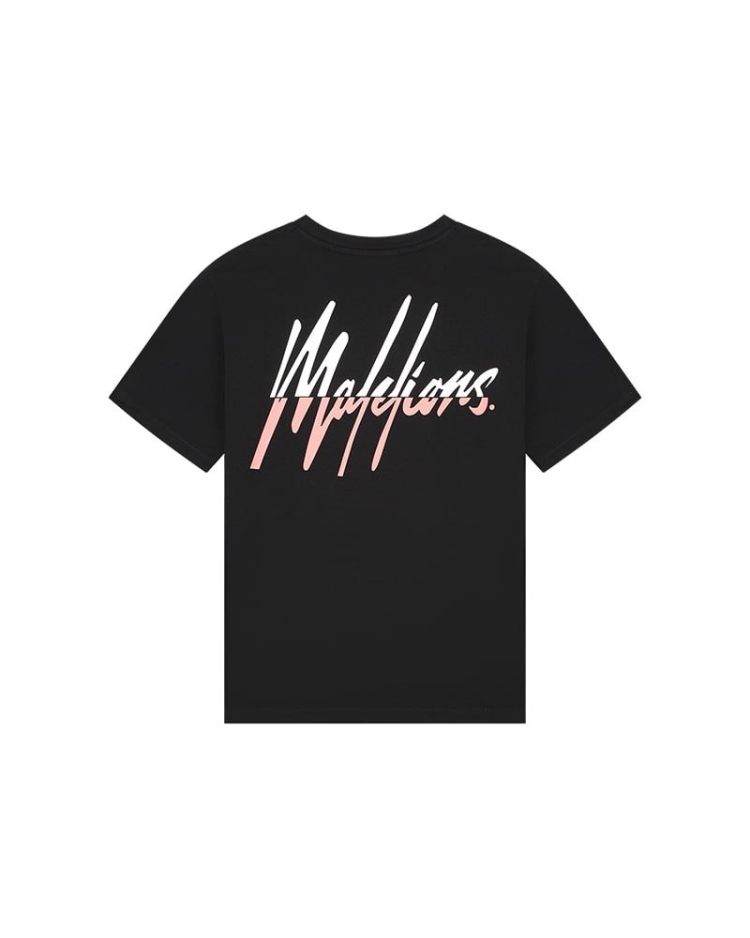 Malelions T-shirt Zwart dames (WOMEN KIKI T-SHIRT - MD2-SS24-09.BLK/CORAL) - GL Sport (Sluis)