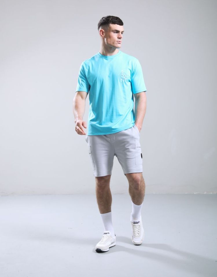 Marshall Artist T-shirt Blauw heren (GLITCH THEORY BACK PRINT T-SHIRT - MSATM11184.067) - GL Sport (Sluis)