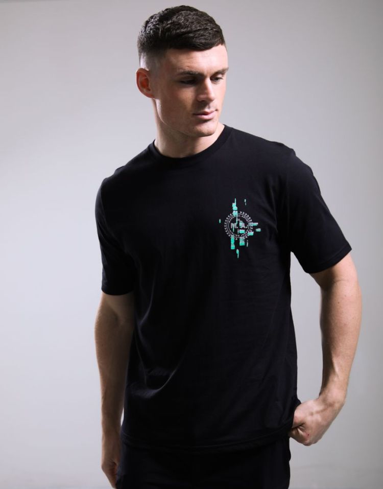 Marshall Artist T-shirt Zwart heren (GLITCH THEORY BACK PRINT T-SHIRT - MSATM11184.001) - GL Sport (Sluis)