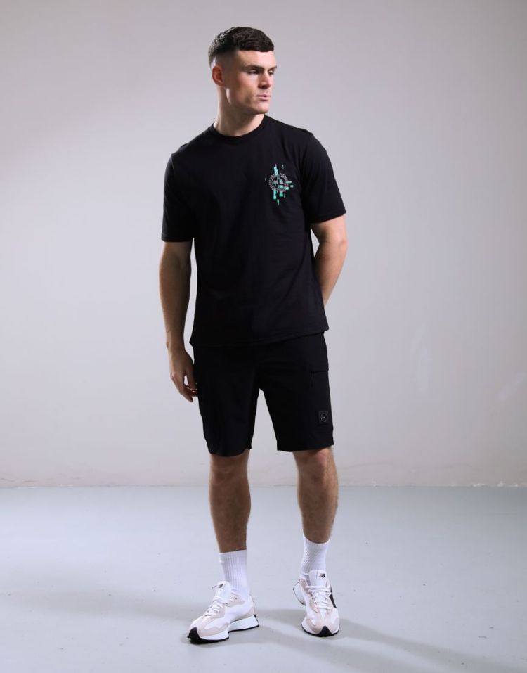 Marshall Artist T-shirt Zwart heren (GLITCH THEORY BACK PRINT T-SHIRT - MSATM11184.001) - GL Sport (Sluis)