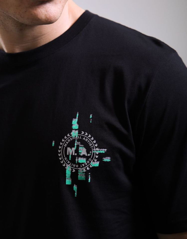 Marshall Artist T-shirt Zwart heren (GLITCH THEORY BACK PRINT T-SHIRT - MSATM11184.001) - GL Sport (Sluis)