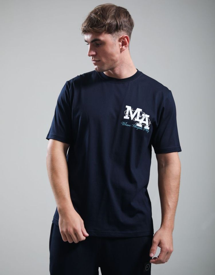 Marshall Artist T-shirt Blauw heren (MA 2 LA T-SHIRT - MSATM11258.003) - GL Sport (Sluis)