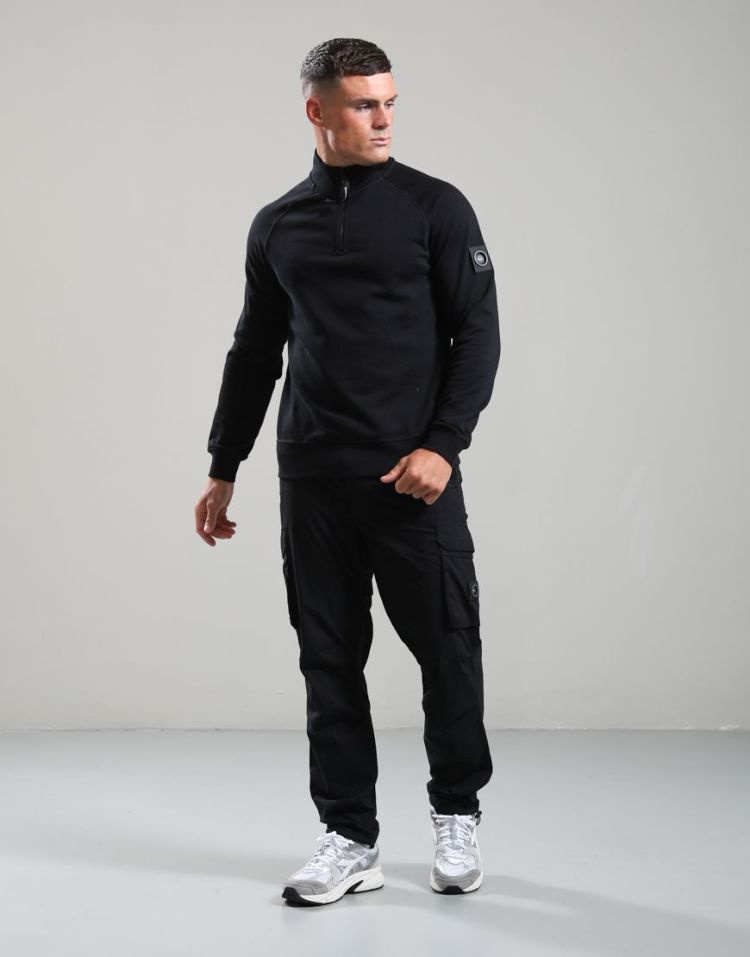 Marshall Artist Sweater Zwart heren (SIREN 1/4 ZIP SWEAT - MSATM11298.001) - GL Sport (Sluis)