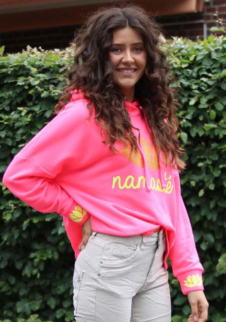 Miss Goodlife Hoodie Roze dames (HOODIE NAMASTE STRASS - MG8682.141) - GL Sport (Sluis)