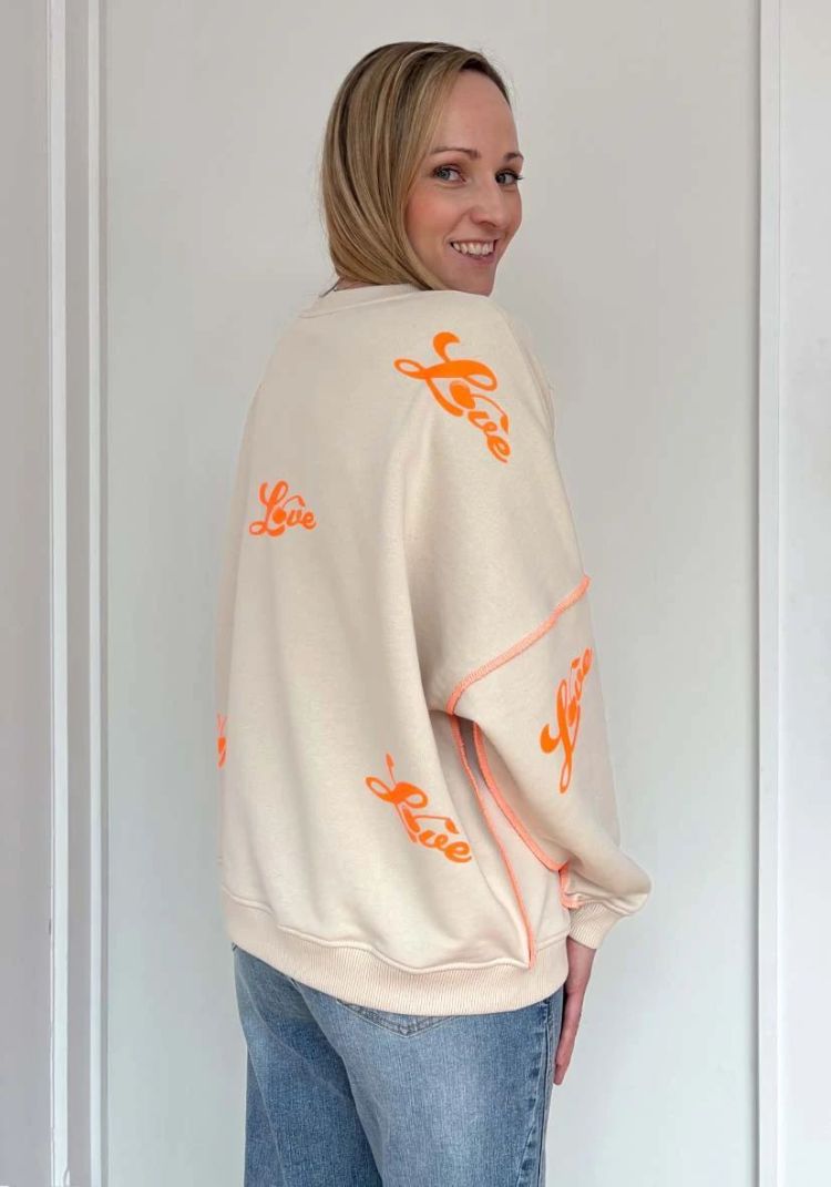 Miss Goodlife Sweater Creme dames (ROUNDNECK HEARTFACE CHERRY LOVE - MG10447.175) - GL Sport (Sluis)