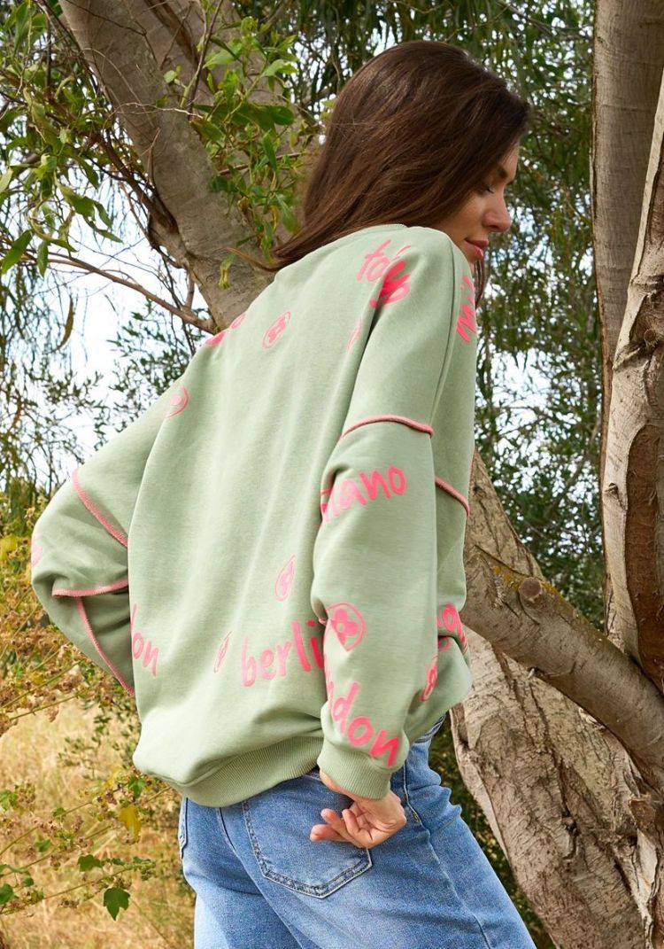 Miss Goodlife Sweater Beige dames (ROUNDNECK HEARTFACE CITY - MG13327.237) - GL Sport (Sluis)