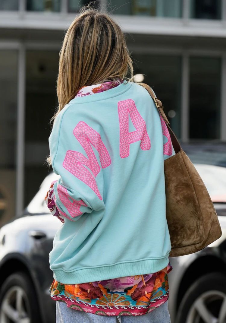 Miss Goodlife Sweater Blauw dames (ROUNDNECK NAMASTE PEACE - MG13593.112) - GL Sport (Sluis)