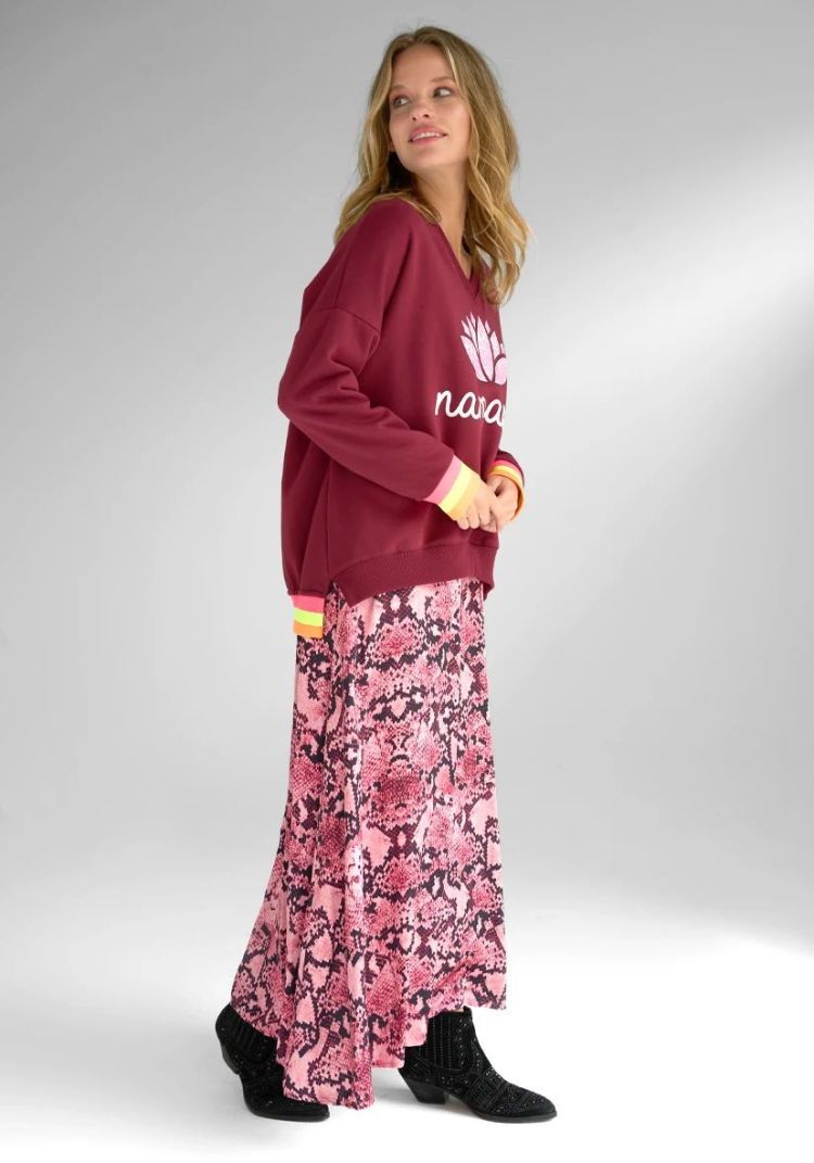 Miss Goodlife Sweater Bordeaux dames (ROUNDNECK NAMASTE SNAKE - MG12978.264) - GL Sport (Sluis)