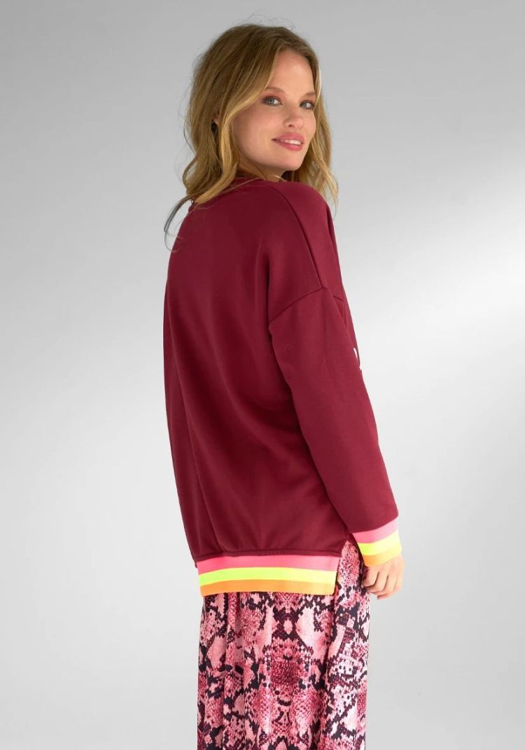 Miss Goodlife Sweater Bordeaux dames (ROUNDNECK NAMASTE SNAKE - MG12978.264) - GL Sport (Sluis)
