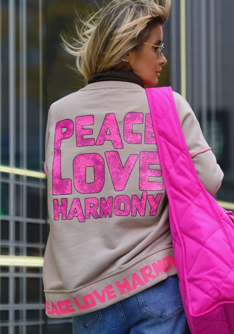 Miss Goodlife Sweater Creme dames (ROUNDNECK PEACE LOVE HARMONY - MG13584.76) - GL Sport (Sluis)