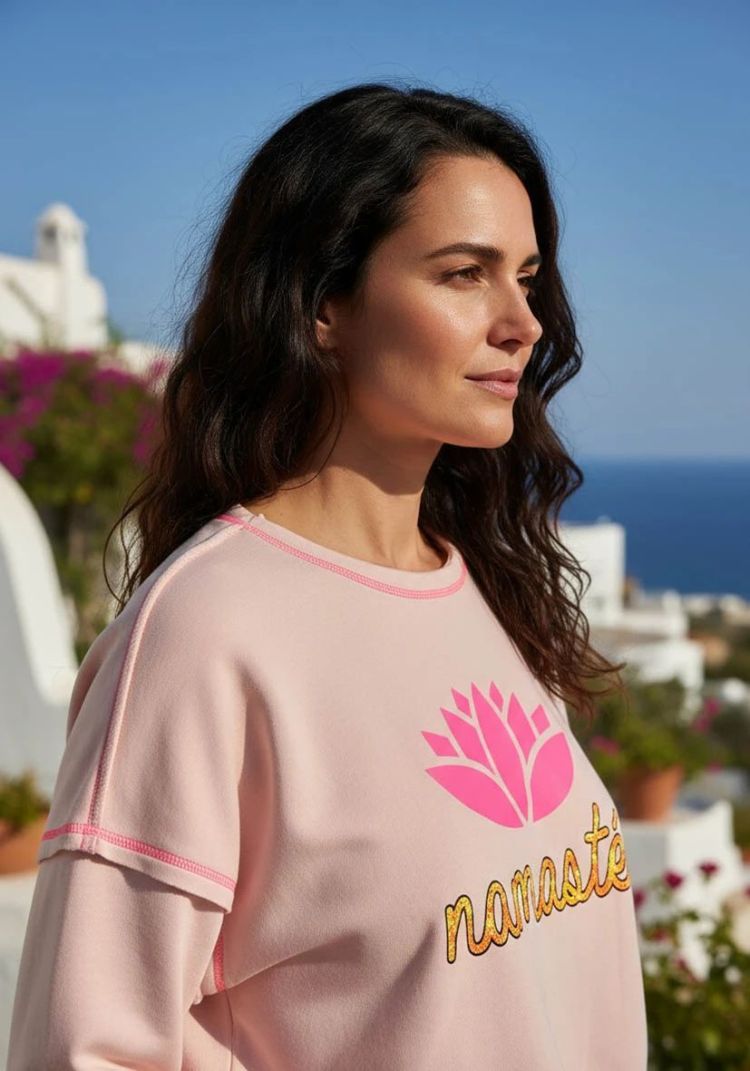 Miss Goodlife Sweater Roze dames (ROUNDNECK SHORT NAMASTE - MG13653.386) - GL Sport (Sluis)