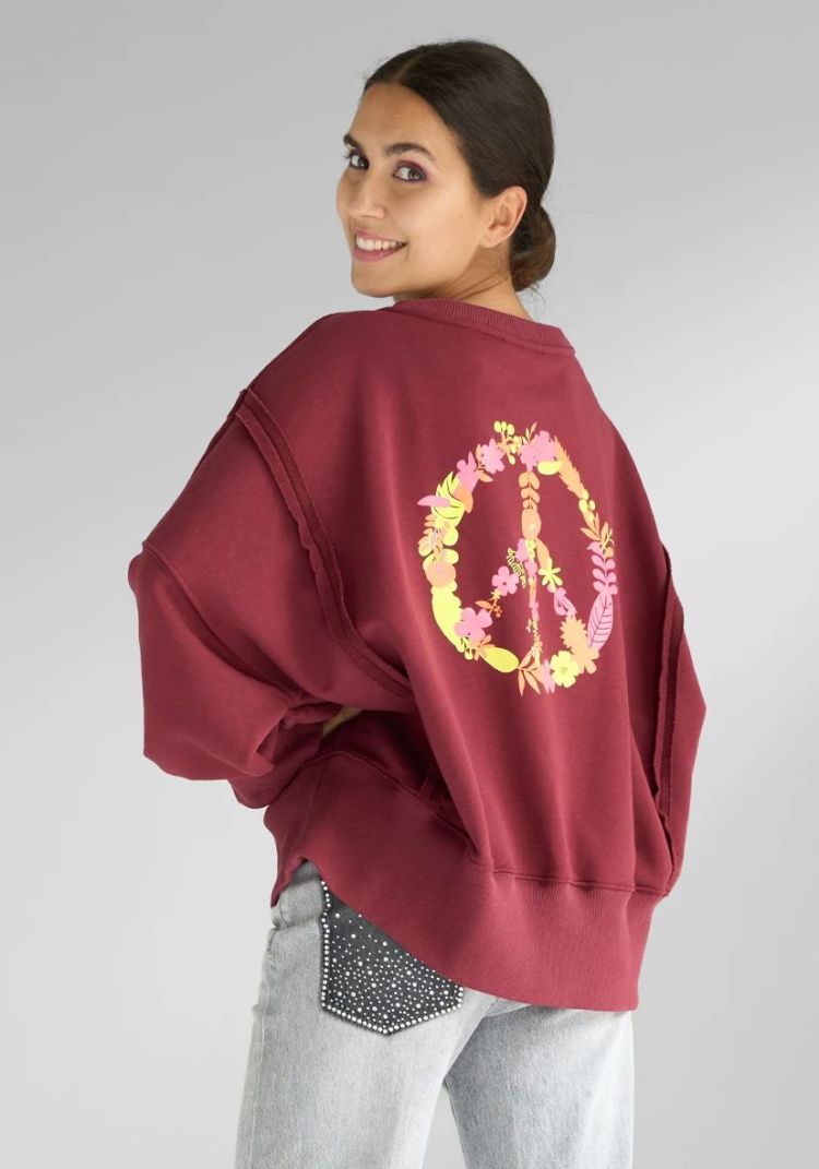 Miss Goodlife Sweater Bordeaux dames (ROUNDNECK WIDE NICE - MG13042.335) - GL Sport (Sluis)