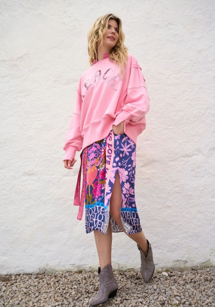 Miss Goodlife Sweater Roze dames (ROUNDNECK WIDE PEACE PAILLETTE - MG12759.17) - GL Sport (Sluis)