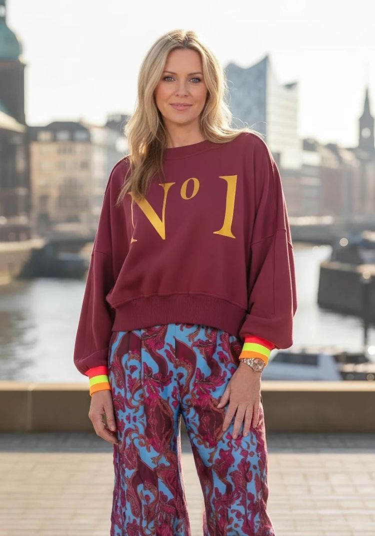 Miss Goodlife Sweater Bordeaux dames (SWEATER ROUNDNECK NO 1 - MG13540.355) - GL Sport (Sluis)