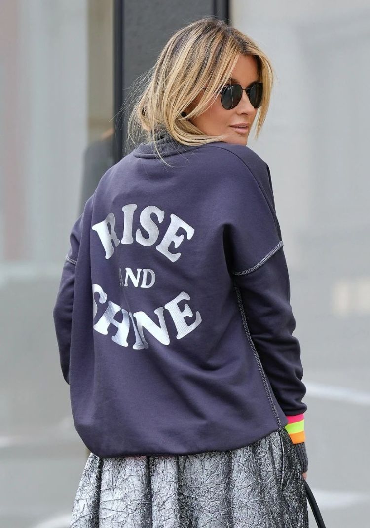 Miss Goodlife Sweater Antraciet dames (V-NECK RISE AND SHINE - MG13640.382) - GL Sport (Sluis)