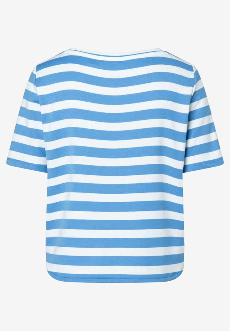 More & More T-shirt Blauw dames (BOXY SHIRT WITH STRIPES - 51030014.2330) - GL Sport (Sluis)