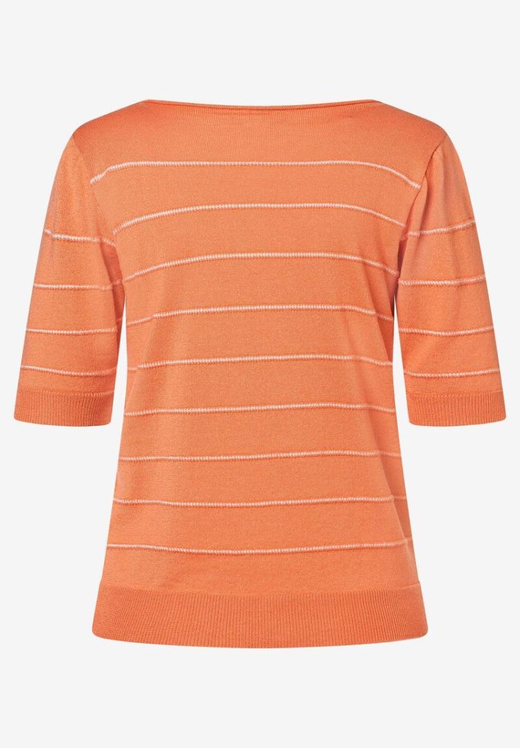 More & More Pull Oranje dames (FINE KNIT PULLOVER WITH THIN STRIPES - 51041053.2431) - GL Sport (Sluis)