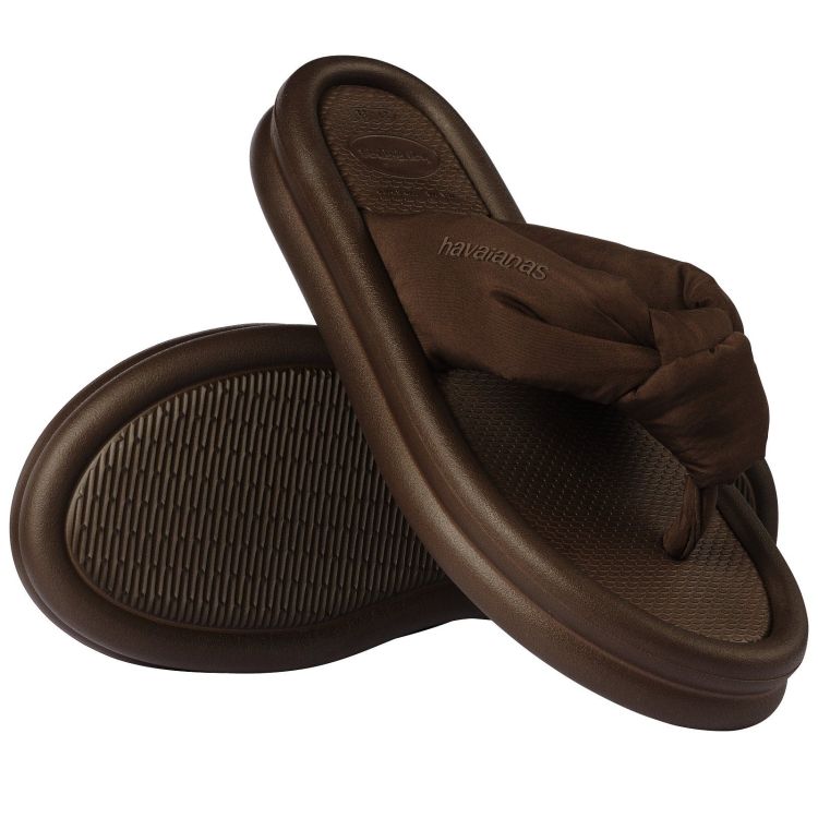 Havaianas Slippers Bruin dames (NEW- HAVAIANAS OVER PUFFED OP DARK BROWN - 4150281.0727) - GL Sport (Sluis)