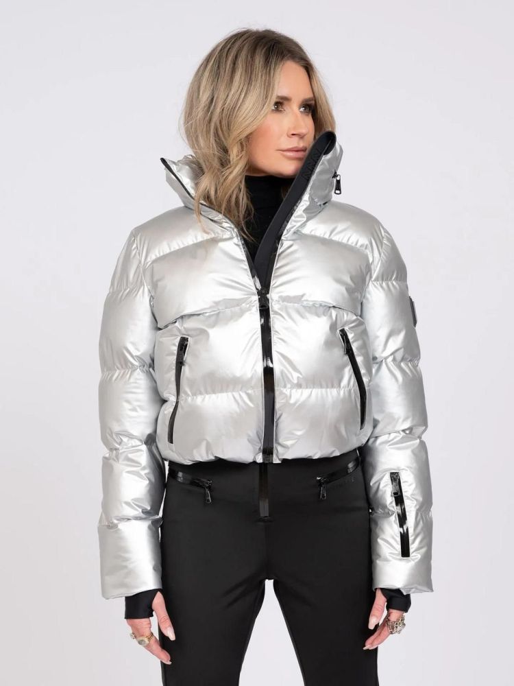 NIKKIE Ski-jas Zilver dames (GSTAAD METALLIC SKI JACKET - N4-274-2407.SILVER) - GL Sport (Sluis)