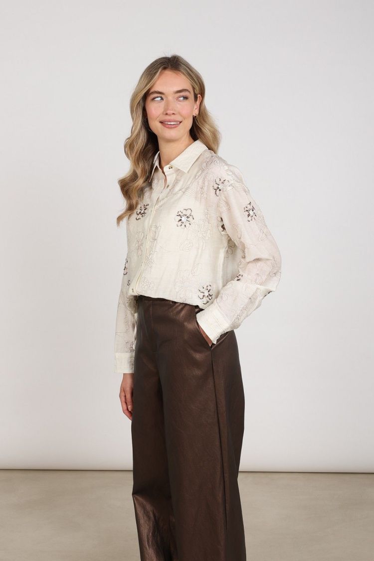 Nukus Blouse Off-white dames (AALIYA BLOUSE EMBROIDERY - AALIYA.BLOUSE.OFFWHITE) - GL Sport (Sluis)