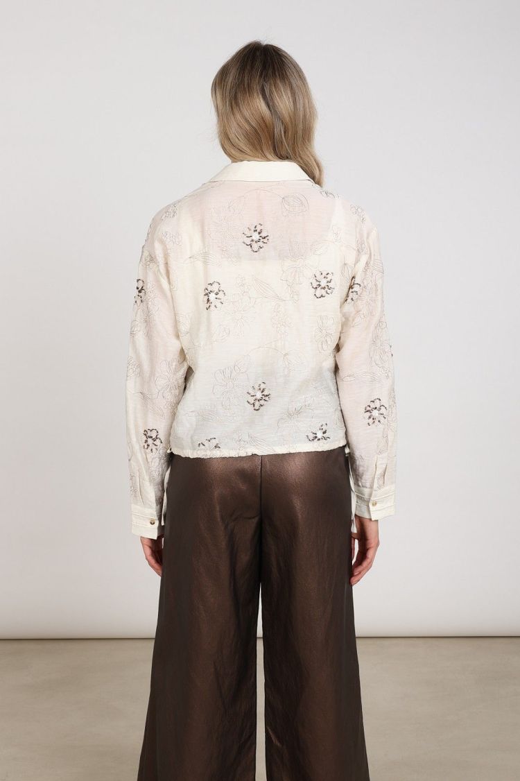 Nukus Blouse Off-white dames (AALIYA BLOUSE EMBROIDERY - AALIYA.BLOUSE.OFFWHITE) - GL Sport (Sluis)