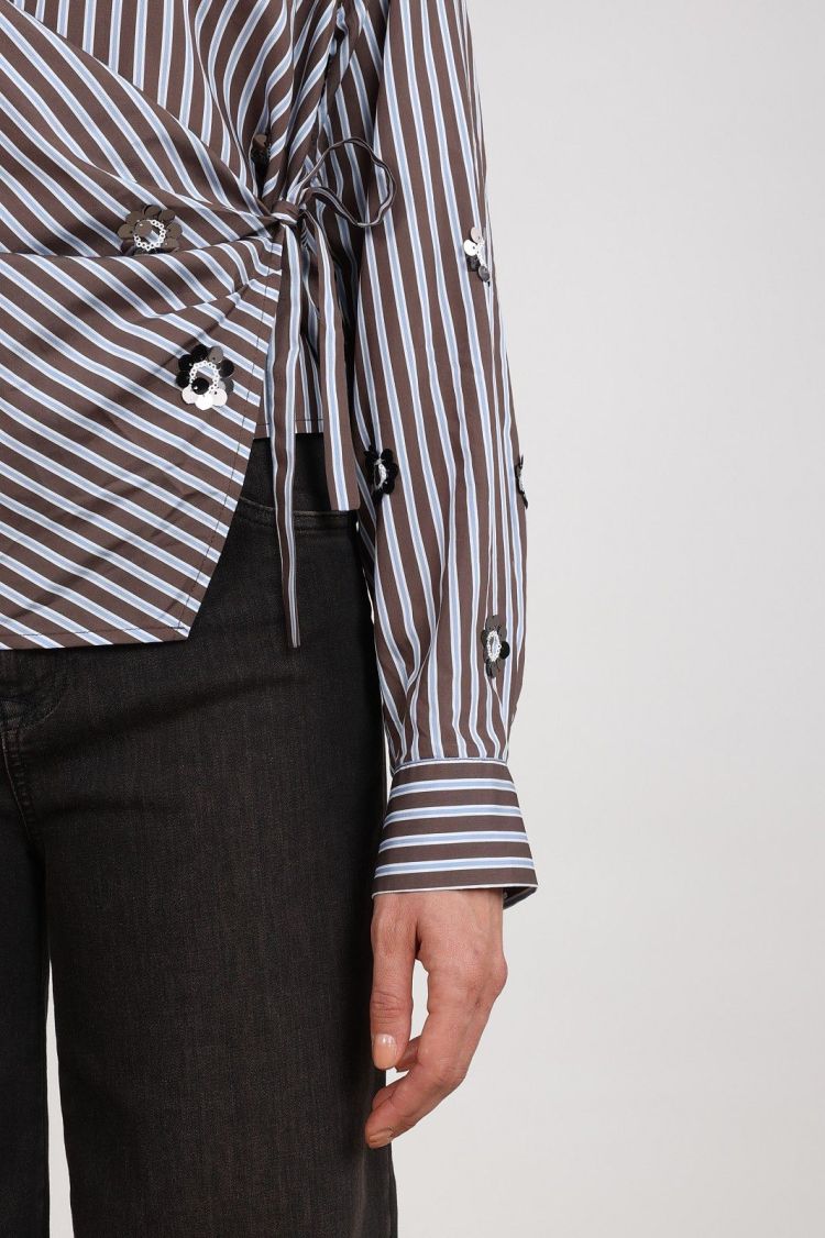 Nukus Blouse Bruin dames (AMY BLOUSE STRIPE - AMY.BLOUSE.CHOCO) - GL Sport (Sluis)
