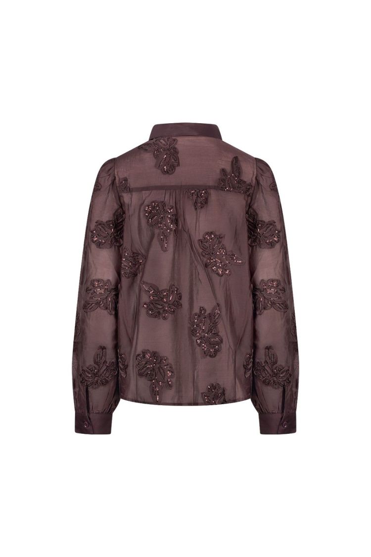Nukus Blouse Bruin dames (ANTONELLA BLOUSE PAILLET FLOWER - ANTONELLA.BLOUSE.CHOCO) - GL Sport (Sluis)