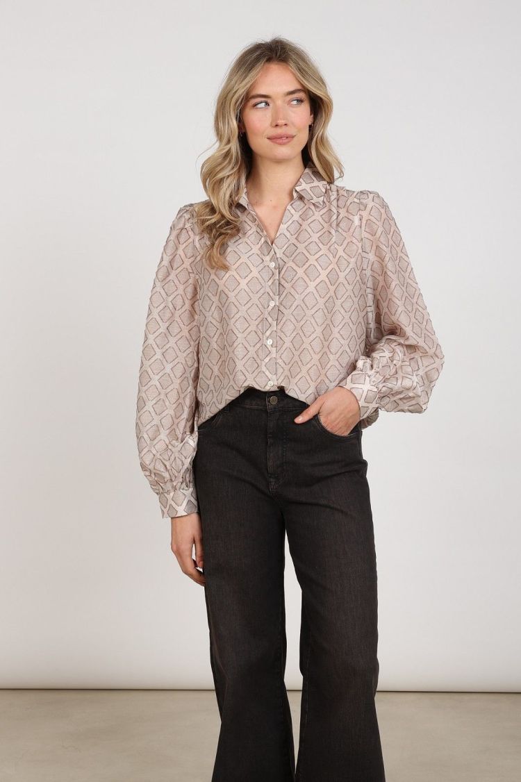 Nukus Blouse Beige dames (ANTONELLA BLOUSE PATTERN - ANONELLA.BLOUSE.SAND) - GL Sport (Sluis)