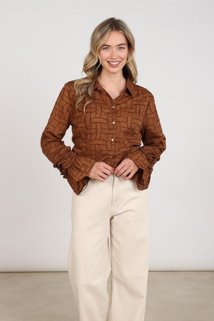 Nukus Blouse Bruin dames (ABBYGAIL BLOUSE  - ABBYGAIL.BLOUSE.ESPRESSO) - GL Sport (Sluis)