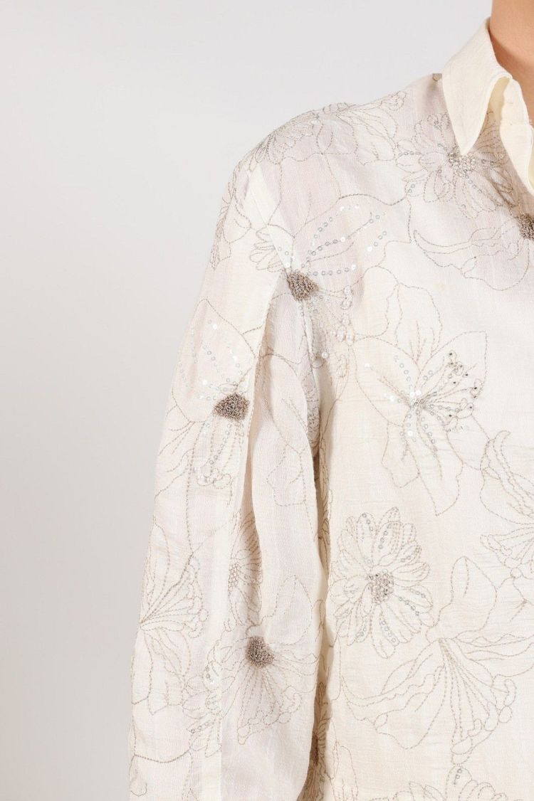 Nukus by Nick Vervoort Blouse Off-white dames (ADORA BLOUSE EMBROIDERY - ADORA.BLOUSE.OFWHT) - GL Sport (Sluis)