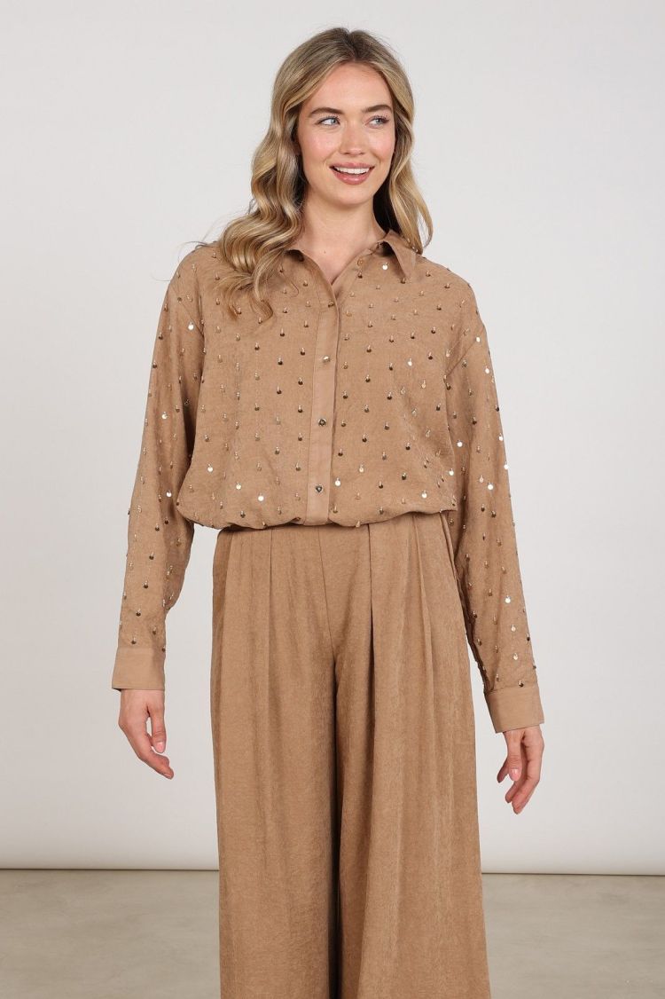 Nukus Blouse Bruin dames (ALLY BLOUSE EMBROIDERY - ALLY.BLOUSE.TOFFEE) - GL Sport (Sluis)