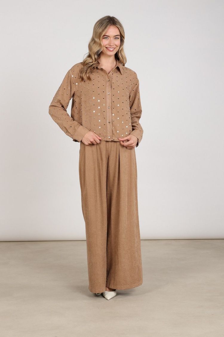 Nukus Blouse Bruin dames (ALLY BLOUSE EMBROIDERY - ALLY.BLOUSE.TOFFEE) - GL Sport (Sluis)
