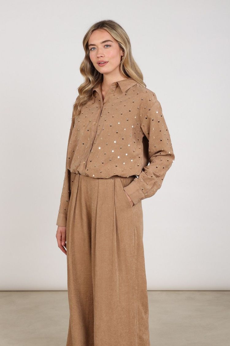 Nukus Blouse Bruin dames (ALLY BLOUSE EMBROIDERY - ALLY.BLOUSE.TOFFEE) - GL Sport (Sluis)