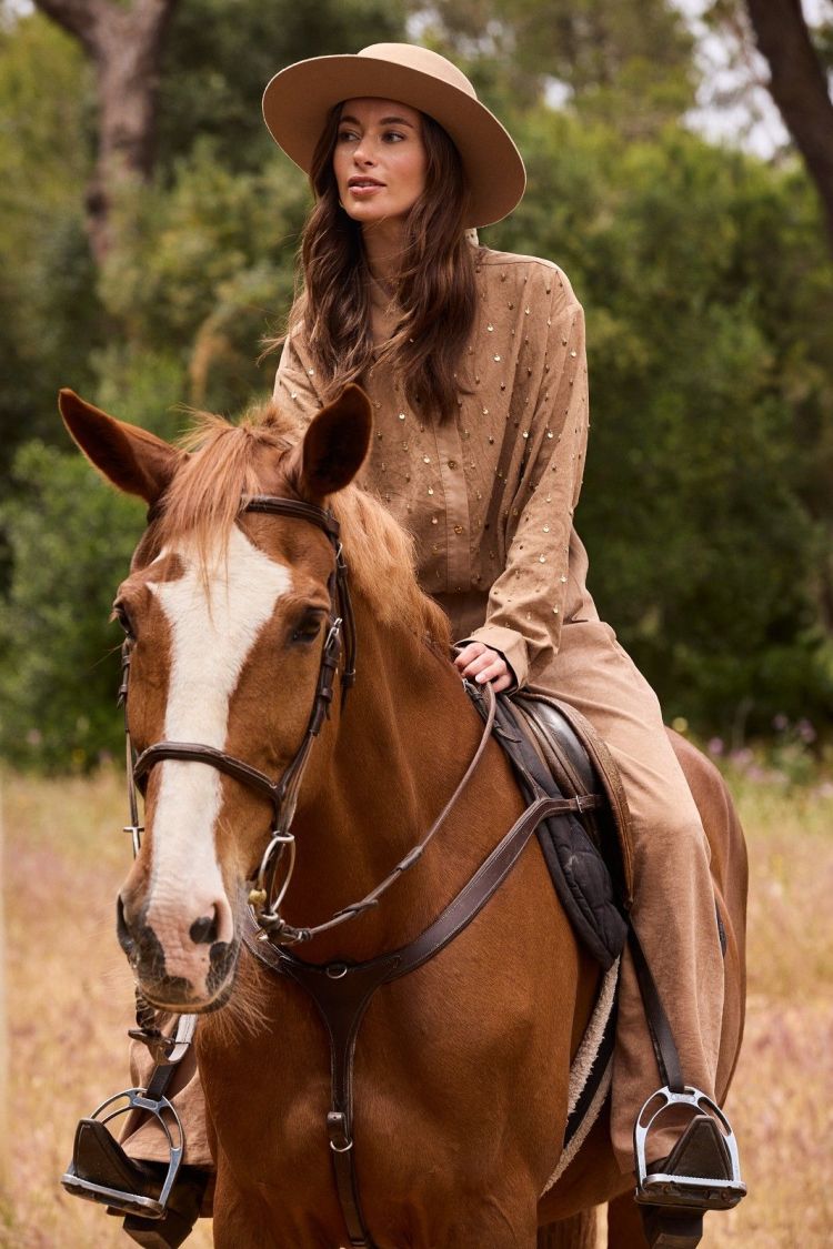 Nukus Blouse Bruin dames (ALLY BLOUSE EMBROIDERY - ALLY.BLOUSE.TOFFEE) - GL Sport (Sluis)