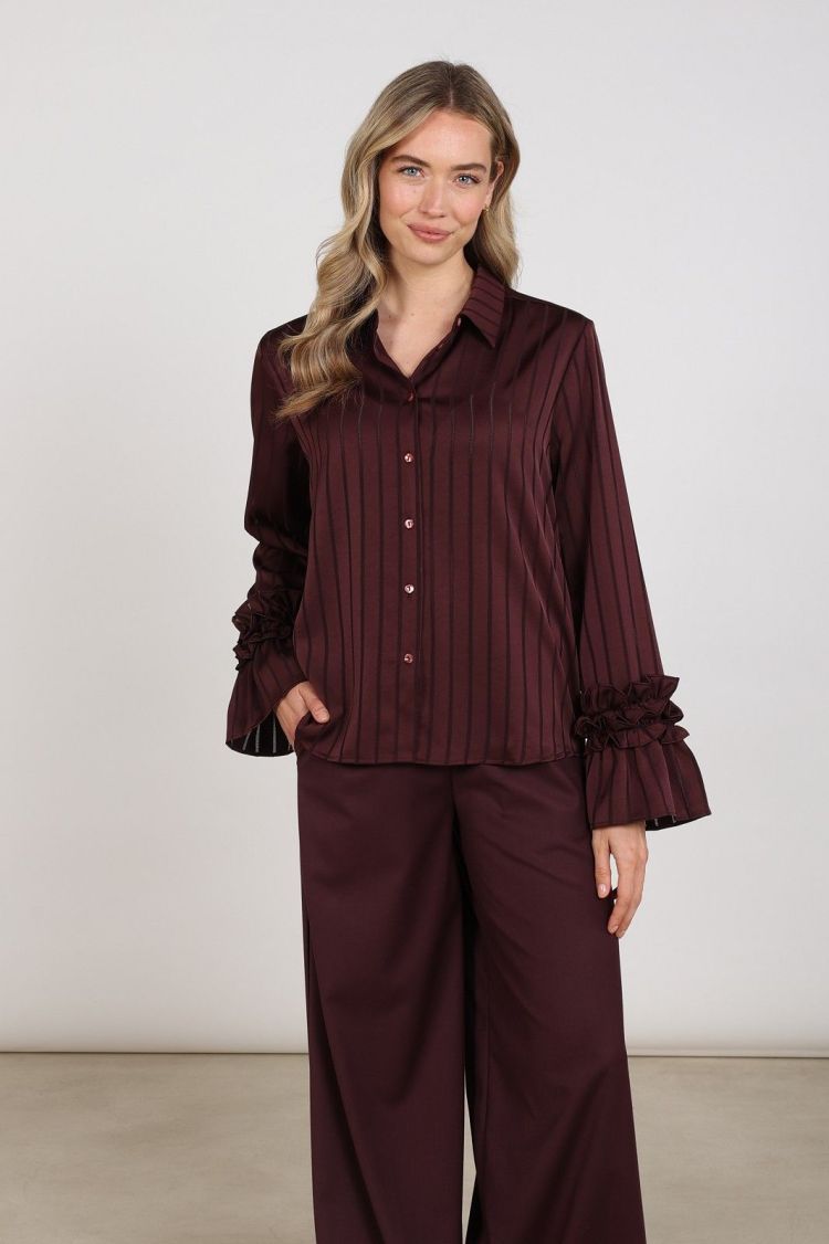 Nukus Blouse Rood dames (AMALIA BLOUSE STRIPE - AMALIA.BLOUSE.CHERRY) - GL Sport (Sluis)