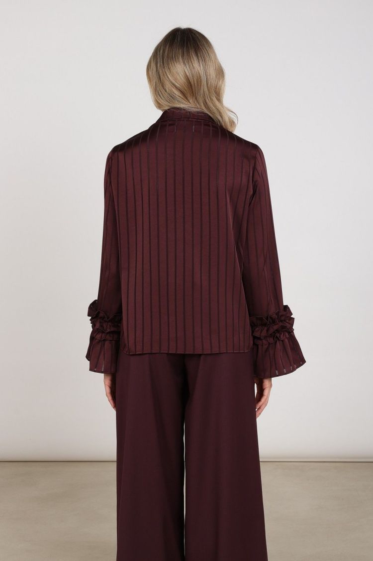 Nukus Blouse Rood dames (AMALIA BLOUSE STRIPE - AMALIA.BLOUSE.CHERRY) - GL Sport (Sluis)