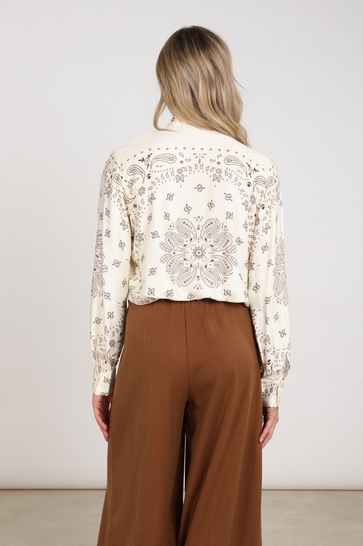 Nukus by Nick Vervoort Blouse Off-white dames (ANGIE BLOUSE TIE PAISLEY - ANGIE.BLOUSE.OFFWHITE) - GL Sport (Sluis)