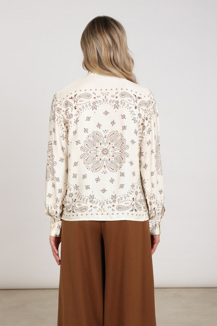 Nukus by Nick Vervoort Blouse Off-white dames (ANGIE BLOUSE TIE PAISLEY - ANGIE.BLOUSE.OFFWHITE) - GL Sport (Sluis)