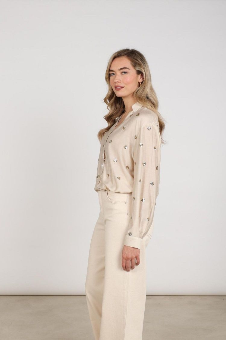 Nukus Blouse Beige dames (ANIKA BLOUSE PAILLET - ANIKA.BLOUSE.SAND) - GL Sport (Sluis)