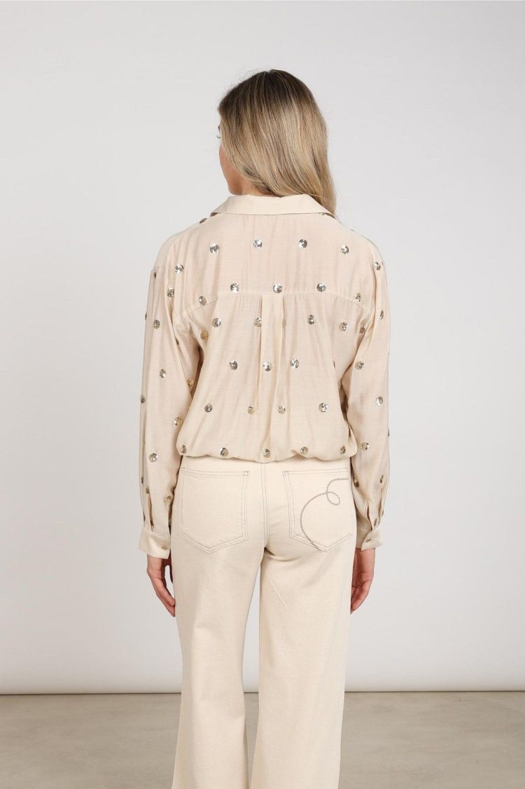 Nukus Blouse Beige dames (ANIKA BLOUSE PAILLET - ANIKA.BLOUSE.SAND) - GL Sport (Sluis)