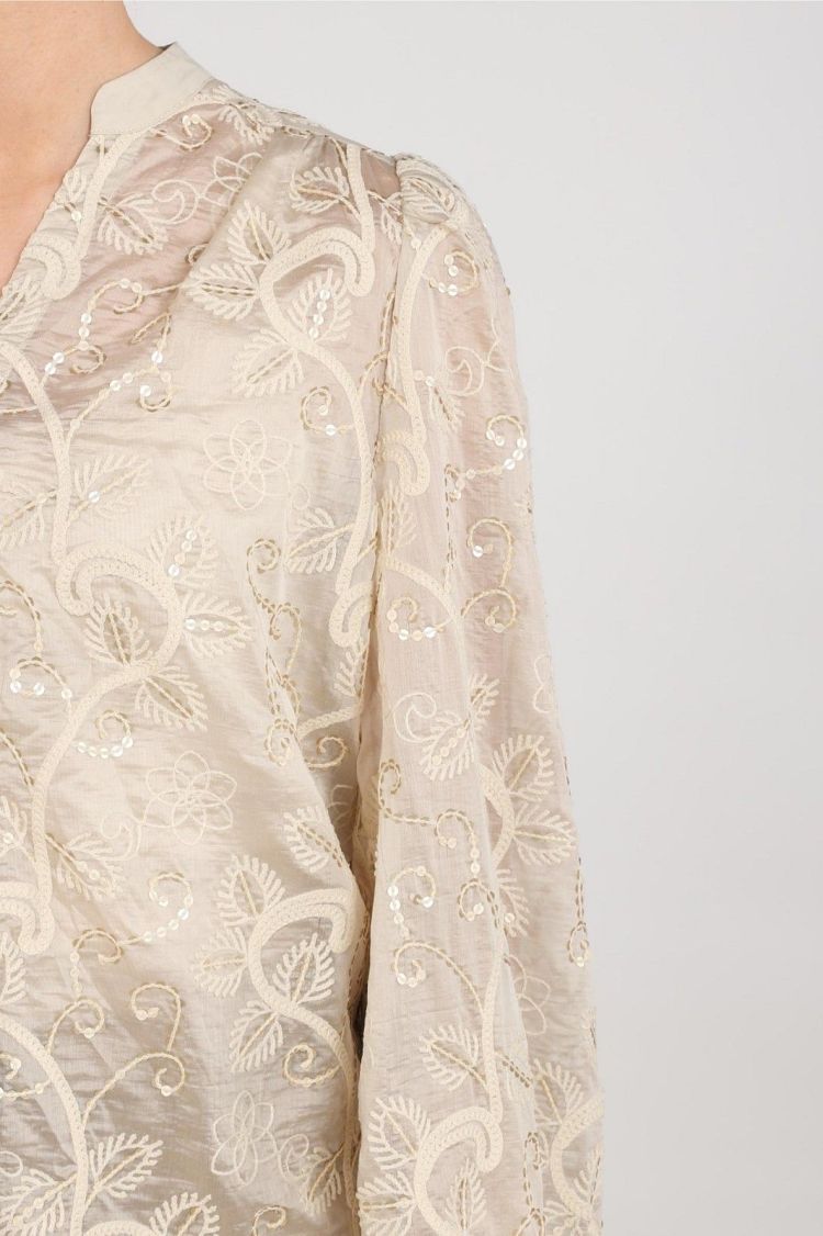 Nukus Blouse Beige dames (ANTONELLA BLOUSE EMBROIDERY - ANTONELLA.BLOUSE.SAND) - GL Sport (Sluis)