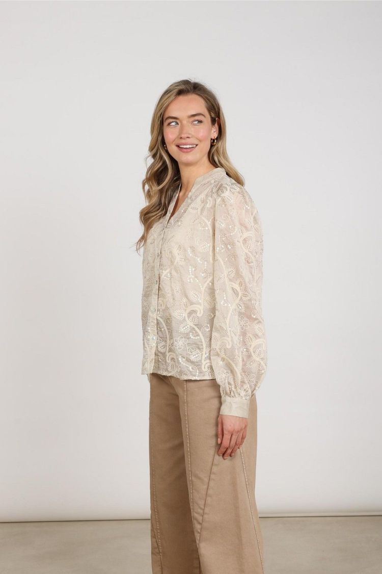Nukus Blouse Beige dames (ANTONELLA BLOUSE EMBROIDERY - ANTONELLA.BLOUSE.SAND) - GL Sport (Sluis)