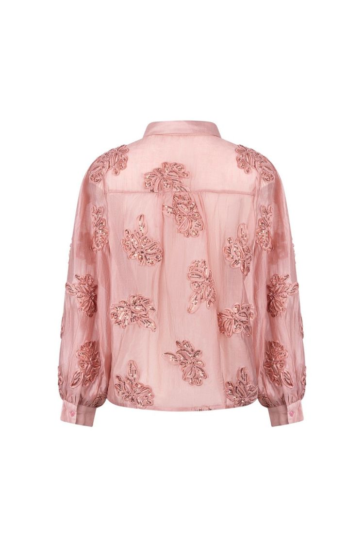 Nukus Blouse Roze dames (ANTONELLA BLOUSE PAILLET FLOWER - ANTONELLA.BLOUSE.ROSE) - GL Sport (Sluis)