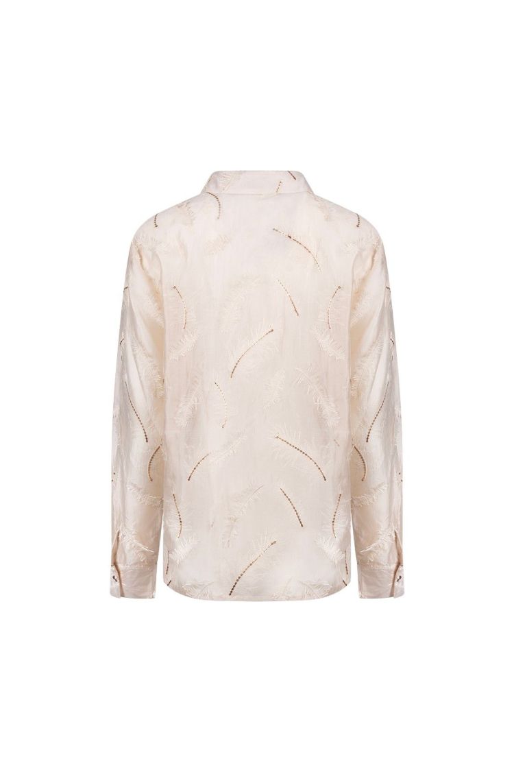 Nukus by Nick Vervoort Blouse Beige dames (AYSHA BLOUSE FEATHERS - AYSHA.BLOUSE.SAND) - GL Sport (Sluis)