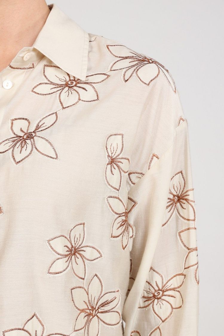 Nukus by Nick Vervoort Blouse Beige dames (BAILEY BLOUSE FLOWER - BAILEY.BLOUSE.SAND) - GL Sport (Sluis)