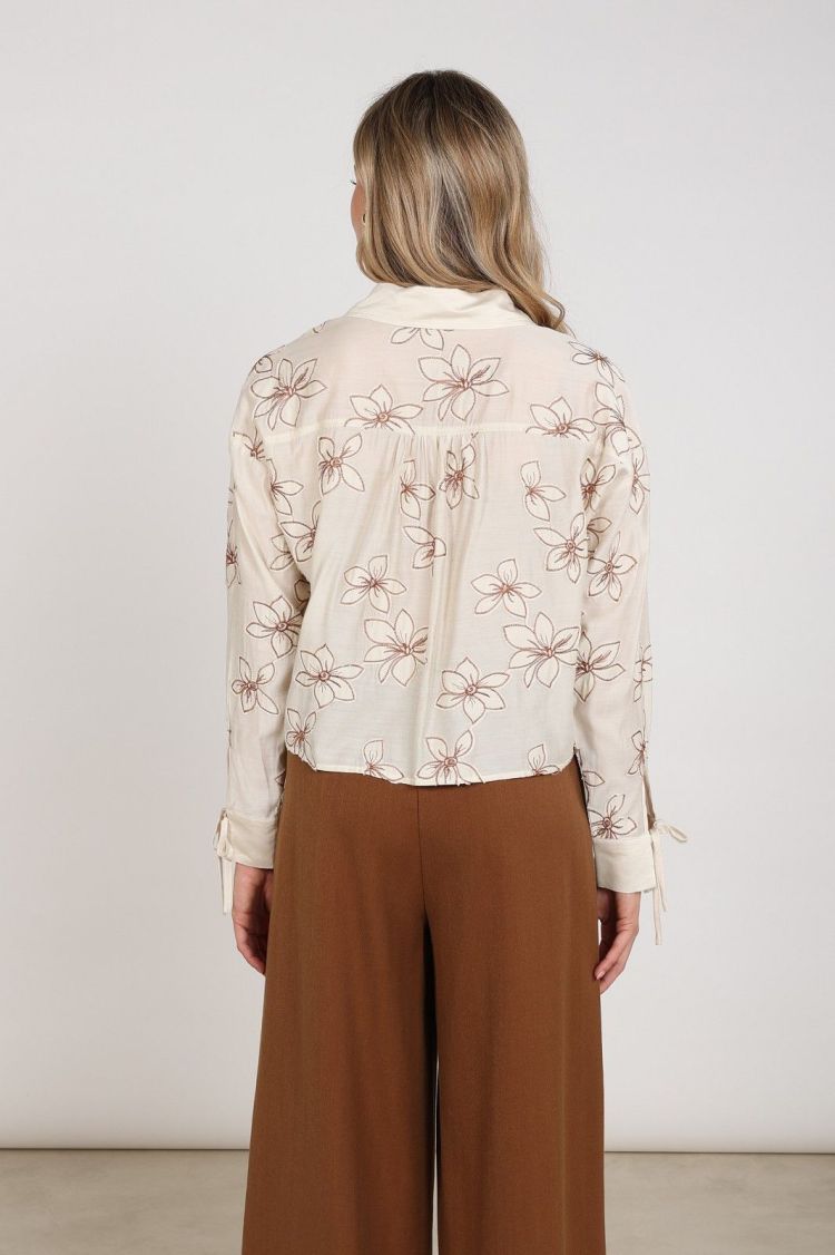 Nukus by Nick Vervoort Blouse Beige dames (BAILEY BLOUSE FLOWER - BAILEY.BLOUSE.SAND) - GL Sport (Sluis)