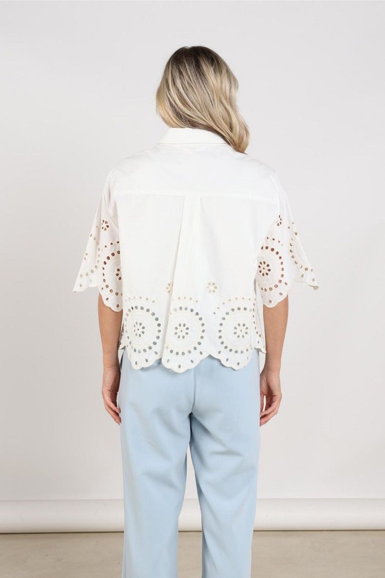 Nukus by Nick Vervoort Blouse Off-white dames (BEAU BLOUSE SS - BEAU.BLOUSE.OFFWHT) - GL Sport (Sluis)