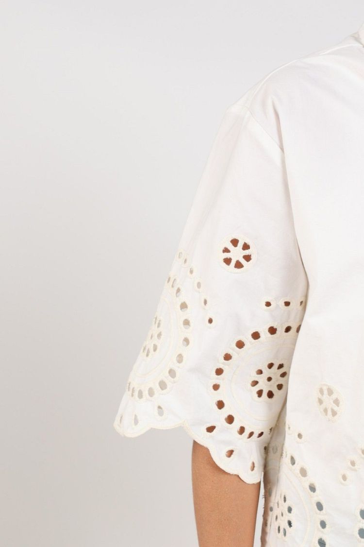 Nukus by Nick Vervoort Blouse Off-white dames (BEAU BLOUSE SS - BEAU.BLOUSE.OFFWHT) - GL Sport (Sluis)